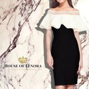 NWT Tadashi Shoji Tabora Off Shoulder Pintuck Jersey  Dress, size Medium
